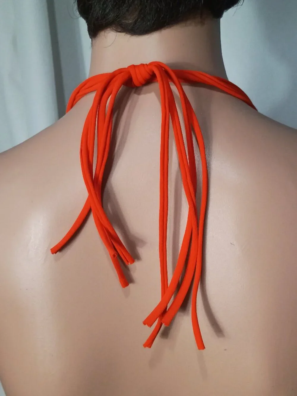 No boundaries boho orange soleil red bikini with macrame sides size XXS (00)
